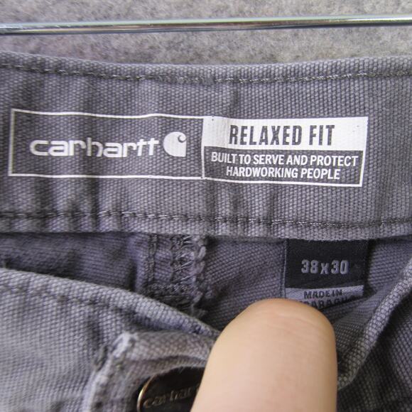 Carhartt Pants Mens 38x30 Gray Relaxed Fit Workwear Carpenter Utility Pocket - Picture 2 of 10